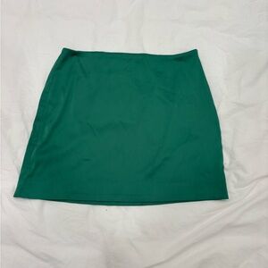 Aritzia Green Satin Mini Skirt